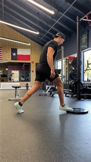 Floating Heel Split Squats (foot on plate)