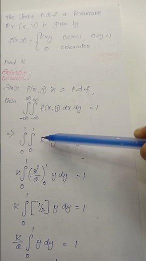 Find k value in two dimensional random variables #mathematicsproblem #find #unknown
