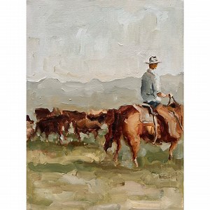 Original Cowboy & Horse Oil Painting: Ranch Canvas Wall Art - Etsy