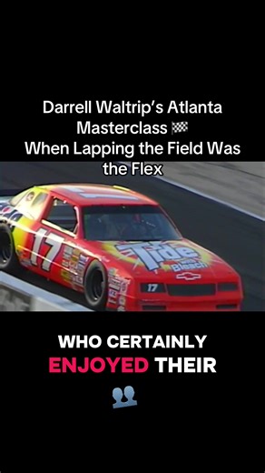 How rare is it to lap nearly the entire field? In 1989 at Atlanta Motor Speedway, Darrell Waltrip delivered one of the most dominant performances NASCAR had seen in years. Driving the No. 17 Tide Chevrolet, Waltrip controlled the Motorcraft Quality Parts 500 from start to finish. When the checkered flag flew, only Dale Earnhardt and Dick Trickle remained on the lead lap — everyone else was behind. A reminder of just how untouchable DW could be at his peak. #nascar #nascarhistory #nascarthrowback