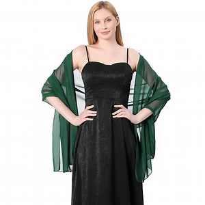 Ladiery Women Chiffon Shawls and Wraps for Evening Dresses, Elegant Soft Sheer Chiffon Stole Bride Wedding Scarf