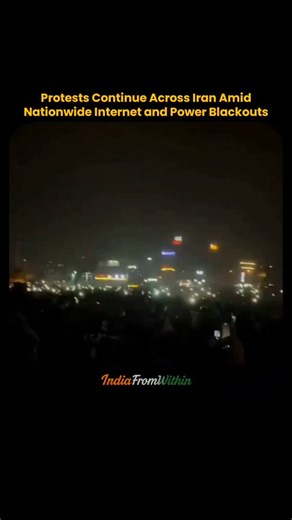 India 🇮🇳 on Instagram: "Mass demonstrations have reportedly spread to all 31 provinces in Iran, driven by economic grievances and anti-government sentiment. What is Happening: Despite nationwide internet disruptions and electricity cuts, large crowds are gathering at night. In the video, protesters are seen using phone flashlights to light up the streets while banging metal and chanting—a common tactic to signal dissent when communication is blocked. Current Status: Reports indicate that over