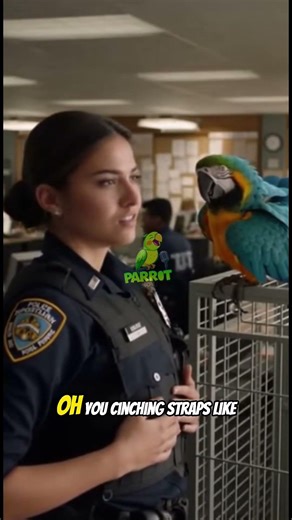 Parrot Roasts Cop's Vest Hard 😂 #funnyshorts #talkingparrot #police