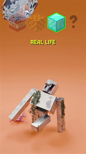 Minecraft vs real life satisfying 3D simulations | Iron Golem, Copper Golem, Villager!