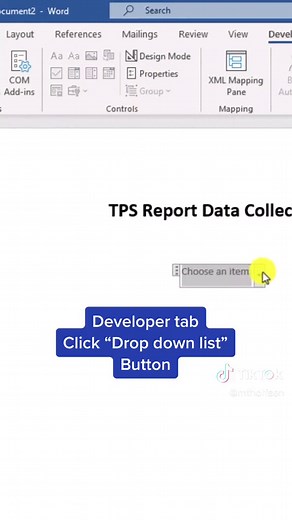 Drop down list in Word ⬇️ #word #MicrosoftWord #Microsoft #officetips #Office #tutorial #techtips