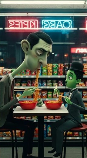 24 Hours of Spicy Noodles Got Me Like This #mukbang #challenge #animation