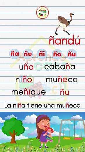 🟠 Letra Ñ, practiquemos palabras con la letra ñ. #español #aprendizaje #educativo #preescolar #primaria | Aprendo en casa
