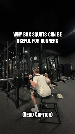 1. Reduced joint stress Box squats limit depth and control the bottom position Less knee and hip flexion than deep squats Helpful for runners who already accumulate high impact stress from mileage Result: Strength gains with lower injury risk 2. Improves hip and posterior-chain strength Box squats emphasize: Glutes Hamstrings Hip extensors These muscles are critical for stride power, stability, and propulsion Deep squats bias quads more; box squats shift load back. 3. Better carryover to running