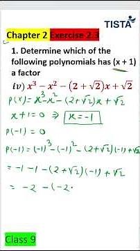 Q1 iv) exercise 2.3 | class 9 chapter 2 | Polynomial | #tista