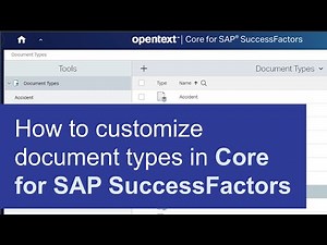 How to customize document types | OpenText Core for SAP SuccessFactors