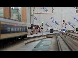 宿泊施設HOレイアウトのCTCシステムによる信号機現示制御シーン