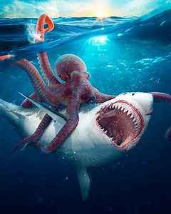 65K views · 850 reactions | Could an octopus outsmart a shark? | What If | Facebook