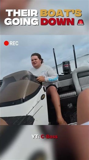Boat Starts Sinking Mid Fishing… Panic Takes Over 😳 #shortvideo #caughtoncamara