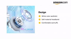 FIFINE USB PC Gaming Headset with 3.5mm Audio Jack, Detachable Microphone, 7.1 Surround Sound, Volume Control, Streaming Over-Ear Wired Headphones for Computer, PS5, Controller, Xbox-H9 White