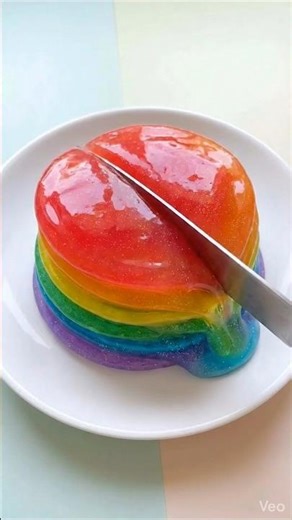 Slime Rainbow Pancake cutting Asmr #shorts #youtubeshorts #viral #asmrsounds #asmr #satisfying #fyp