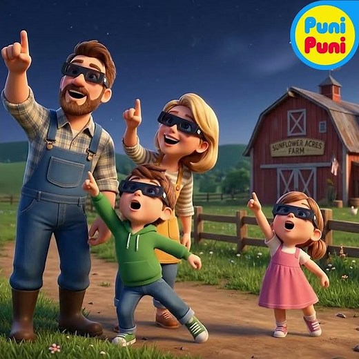 🌒 El Eclipse solar y los ANIMALES 🐑 Canción infantil para niños 🐷 Puni Puni