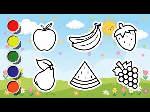 Easy Fruits Drawing for Kids | Fun Fruit Art & Coloring