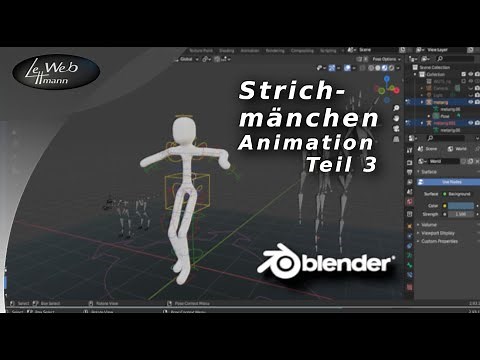Strichmännchen Animation Teil 3 - Rigify -Blender 2.9 Tutorial #32