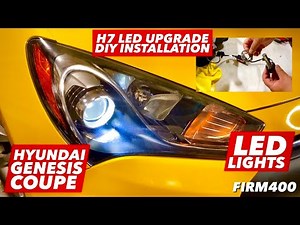 HYUNDAI GENESIS COUPE H7 LED LIGHTS UPGRADE LOW BEAM HEADLIGHTS INSTALLATION DIY