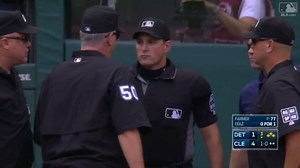 Umpire gets hit by a pitch