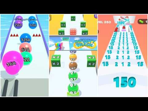 Jelly Run 2048 vs Ball Run 2048 vs Number Run 🔥 16f vs 1024A vs 10K INSANE Record!