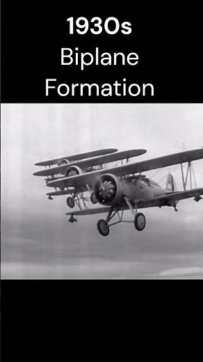 Biplane Formation Flying 1930s Historic Footage #Formation #airplane #biplane #airshow #vintagefilm