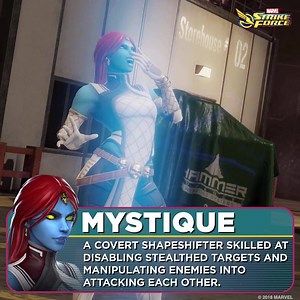 10K views · 229 reactions | Mystique is a powerful mutant with the ability to adapt her body to her needs. She is a master infiltrator, manipulator and deceiver. | Marvel Strike Force | Facebook