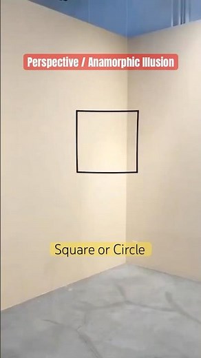 Square or Circle? 🤯 Same object, different angle illusion! - Perspective/anamorphic illusion.