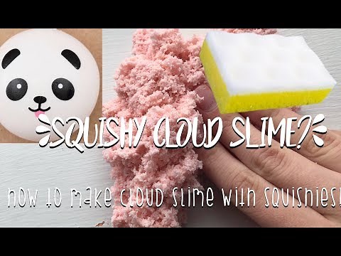 How to make cloud slime without instant snow, diapers, fake snow •made with a squishy/sponge•