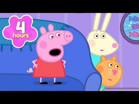 GIANT Sleepover Party! 🛌 EPIC Hide and Seek 🫣 Peppa Pig Full Episodes | 4 Hours of Kids Cartoons
