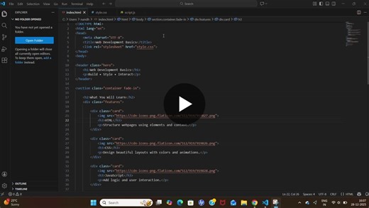#webdevelopment #html #css #javascript #frontenddevelopment #learningjourney #studentdeveloper #internship #basicsofwebdevelopment | GUGULOTHU NANDHINI