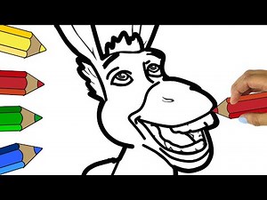 Cómo Dibujar a BURRO de SHREK- How to draw DONKEY From SHREK🐴🔴Dibujos de BURRO