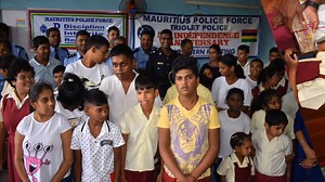 Today Triolet Police station brought a smile on the faces of beautiful children of SSR Disability Service Centre. Lunch was served thereat. A token was remitted to the young Luciano Azore for his performance at the HSC Exams. Sensitisation was done by the FPU personnel and ADSU also. Golden Jubilee Of Independence of our beloved country Let us unite... Long live Mauritius. | Mauritius Police Force