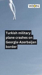 Moment when Turkish military plane crashed on Georgia-Azerbaijan border. #TurkeyPlaneCrash #Turkey | WION