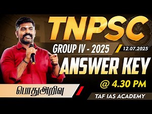 🔴TNPSC GR IV 2025 | GS | ANSWER KEY | AKASH SIR | TAF
