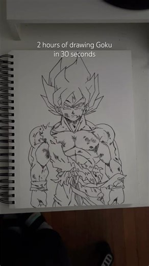 Goku Drawing Timelapse ✍🏼 #goku #supersaiyan #dragonballz #dbz #drawinggoku #gokudrawing #shortvid
