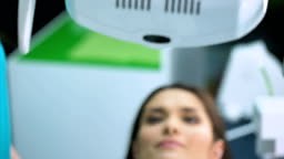 Regular dental examination of oral cavity, healthy teeth and...