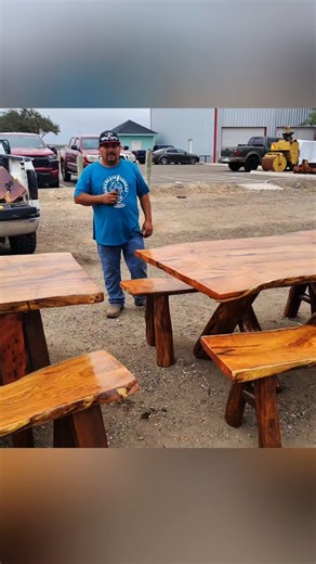 CHECK OUT THESE MESQUITE Rustic TABLES - FLEA MARKET #mesquite #wooddesigner #wood #shorts #fyp