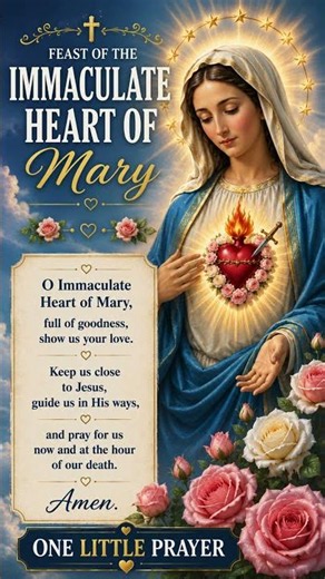 One Little Prayer to the Immaculate Heart of Mary 💙🙏 #jesus #holymother #faith