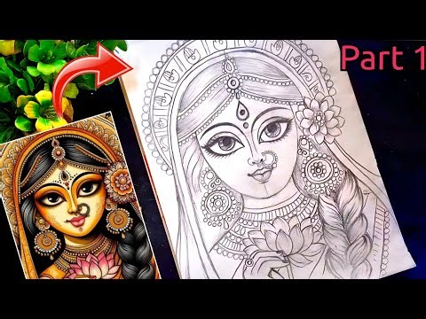 How to Draw Maa Durga Shailaputri Part 1 | Easy Step-by-Step Navratri Drawing Tutorial | CTW