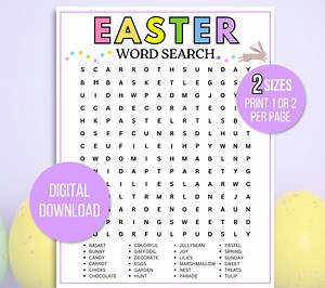 Easter Word Search, Fun Easter Game, Printable Easter Game, Easter Game for Kids, Easter Worksheet, Easter Printable Game, Easter Activity - Etsy
