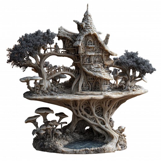 Mushroom Treehouse STL: Layered Fairy House, Dnd Terrain (digital Download) - Etsy
