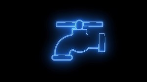 Download Animated icon in the shape of a water tap with a neon saber effect for free