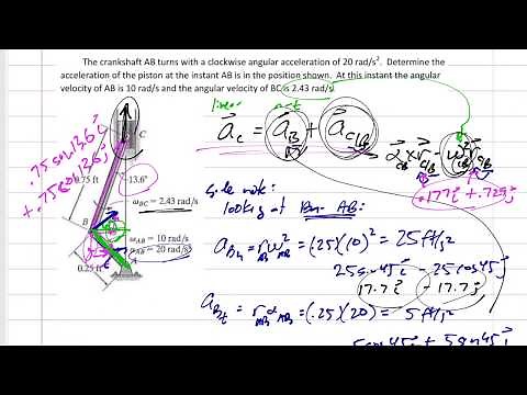 Dynamics - Rigid Body relative acceleration example 4