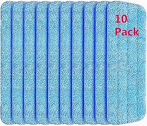 10 Pcs Reusable Mop Pads,16 Inch Microfiber Wet Dry Floor Clean Mop Pad Refill Compatible with Swiffer PowerMop Bona Mop & Other 13-16 Inch Spray Mop