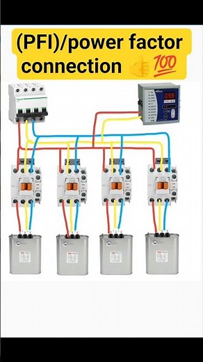 power factor connection diagram 👍💯.#capacitor#electrical#power factor