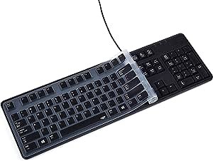 Anti Dust Waterproof Silicone Keyboard Protector Skin Cover for Dell Keyboard KB212-B KB4021 US Version (Black)
