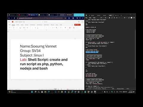 Shell Script: create and run script as php, python, nodejs and bash
