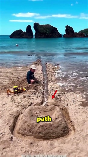 His Construction on the Seashore Did Not Turn Out as He Had Expected 😲