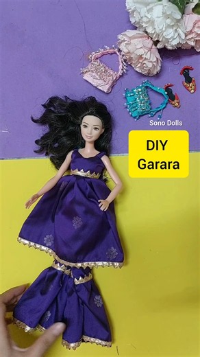 DIY doll garara🥰 How to make doll dress easy